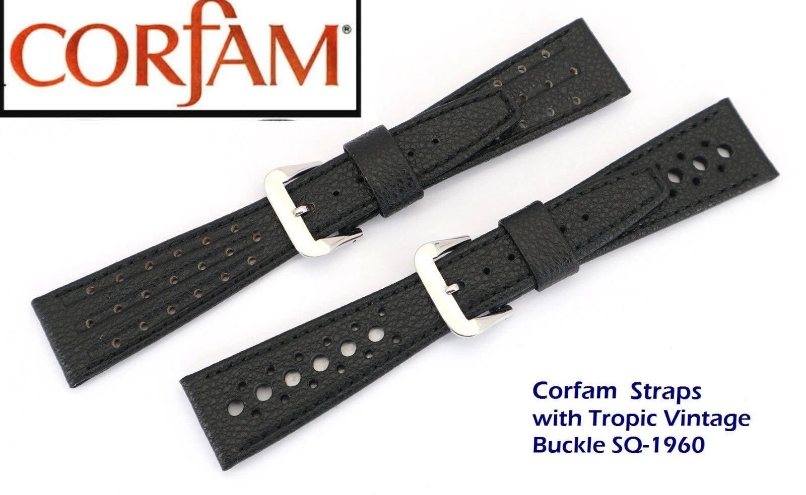 ALL SIZES Genuine CorfaM® Watch Straps for Vintage Omega, Heuer, and Others    *