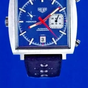 Classic 22mm Black Corfam® Rally Strap for Vintage Heuer Monaco or TAG Heuer